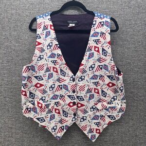 Vintage Womens Vest Size L Americana‎ Patriotic USA 4th of July